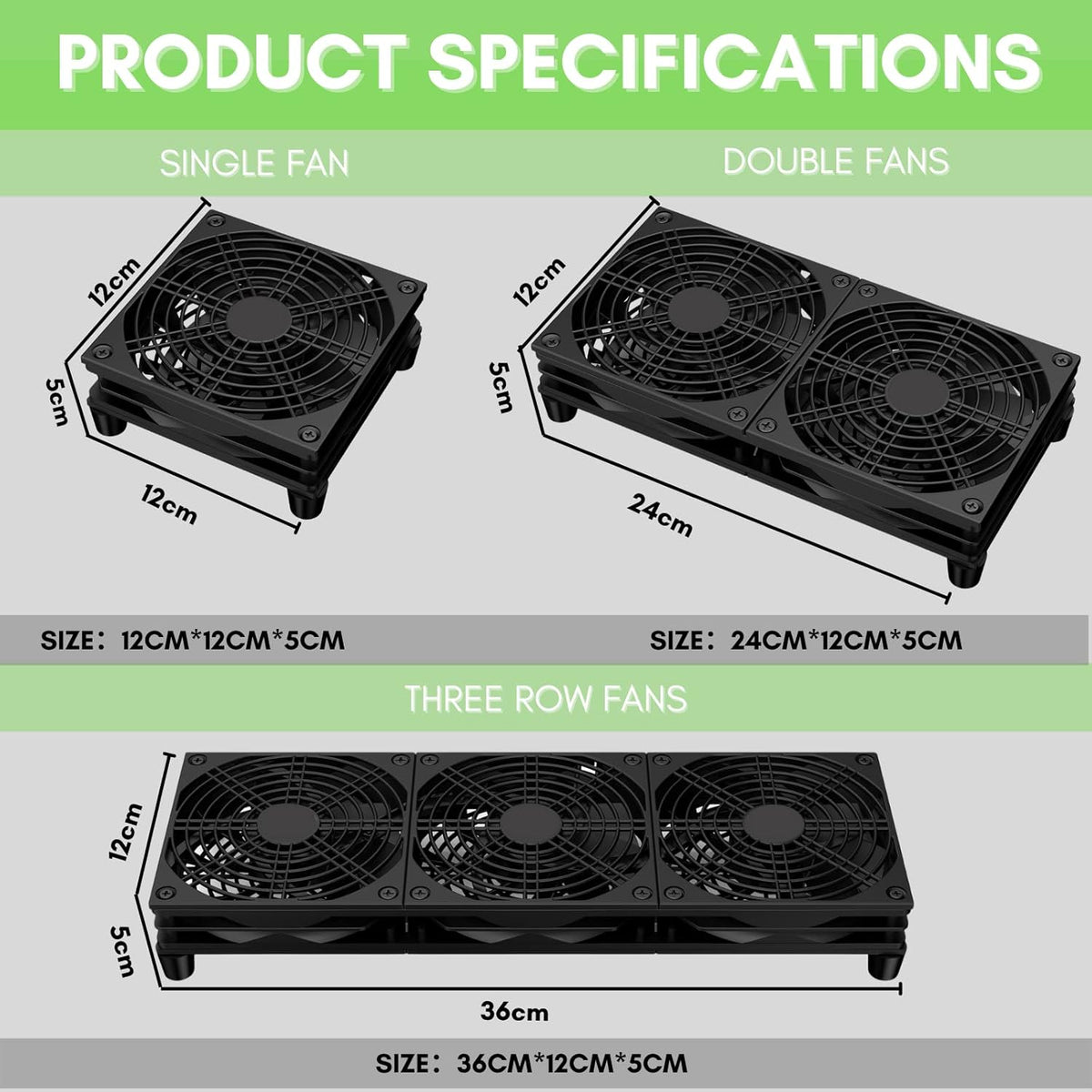 5V 120mm 360mm VTRETU Router Cooling Fan for Computer Cooler Audio Video Network Cabinet Server Cooling Project