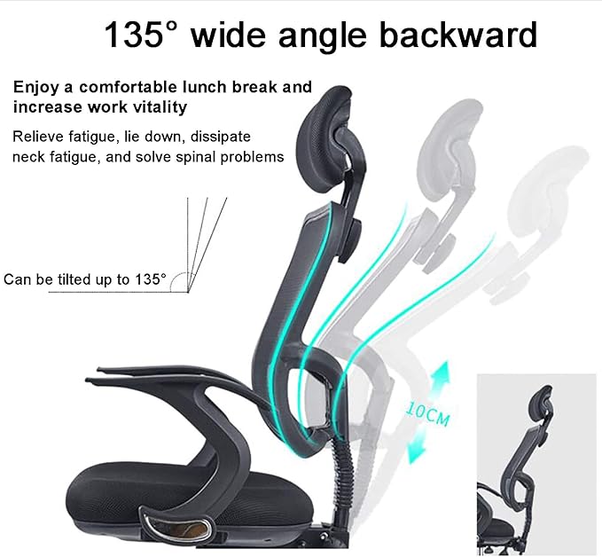 Office Chair Gaming Chair Computer Chair Breathable Mesh Recliner Chair Gaming Chair for Men AdultsHigh Back Computer Chair Executive Swivel Chair Height Adjustable Desk Chair with Lumbar S