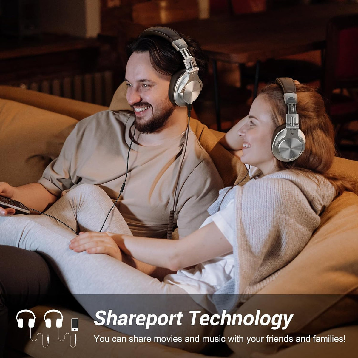 OneOdio A70 Bluetooth Over Ear Headphones, Wireless Headphones w/ 72H Playtime, Hi-Res, 3.5mm/6.35mm Wired Audio Jack for Studio Monitor & Mixing DJ E-Guitar AMP, Computer Laptop PC Tablet - Silver