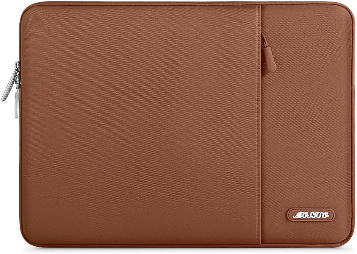 MOSISO Laptop Case 13 inch, 13 inch Laptop Sleeve Compatible with MacBook Air M4 M3 M2 M1 2025-2018 / Pro M2 M1 2025-2016, Polyester Vertical Computer Sleeve Bag with Pocket, Caramel Brown