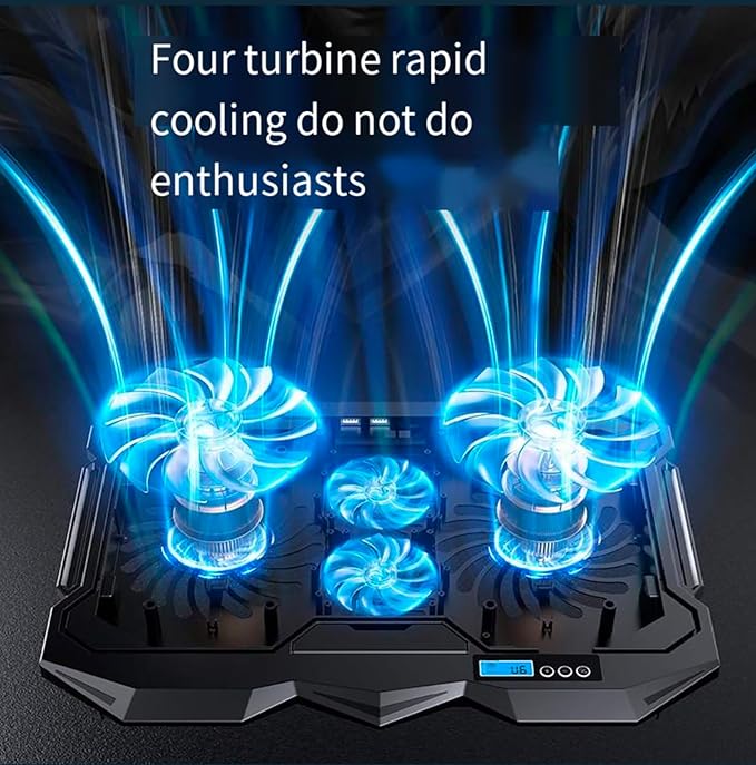 Laptop Cooling pad for Asus Zen AiO Z240 Gaming laptops Laptop Cooler with 4 Fans LCD Display Screen 4 Height 2 USB-A Port Laptop Stand