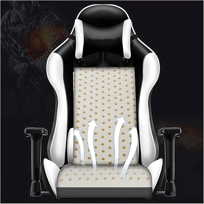Chair Ergonomic Gaming Chair with Headrest and Breathable Skin-Friendly Mesh with Footrest Ergonomic Design PC Gaming Chair Desk Chair Executive (Color : Light Green Size : Pink)