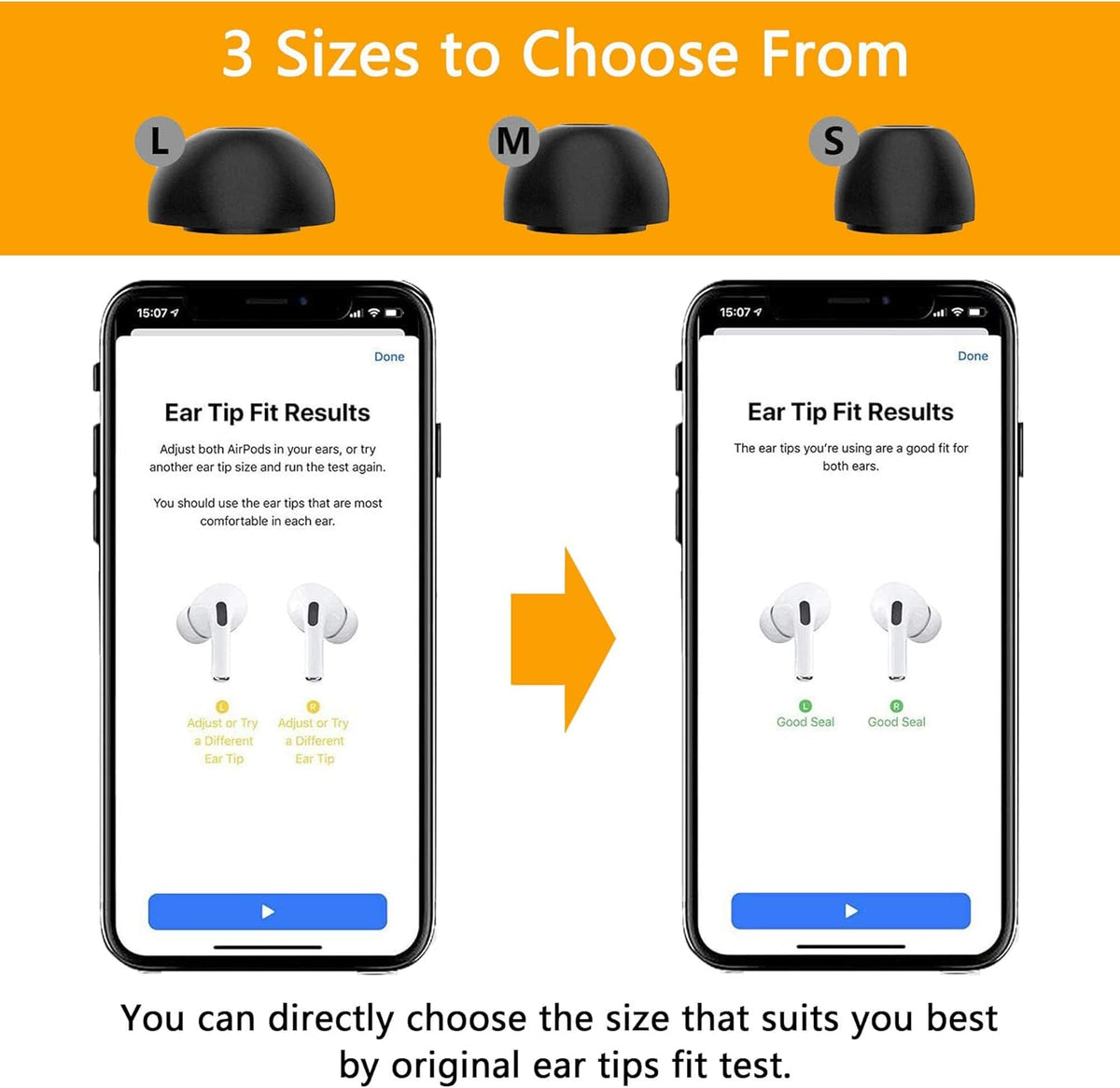 Memory Foam Tips for AirPods Pro,Upgraded Memory Foam&Silicone Hybrid Ear Tips,Ultra-Comfort,Anti-Slip Eartips,Best Noise Cancellation,Fit in The Charging Case,3 Pairs
