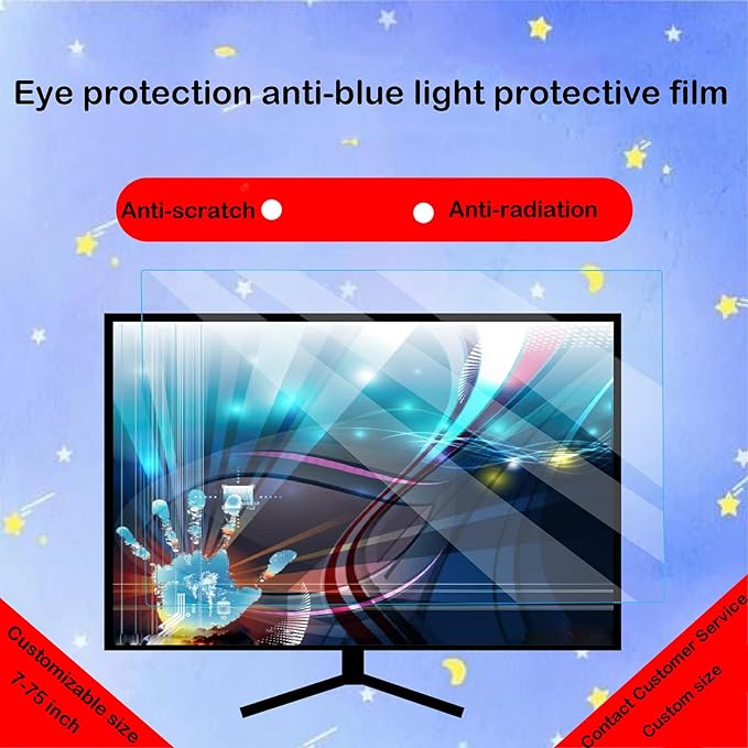 Desktop Computer 17-27 Inch Screen Hd Film Anti Blue Light Anti-Scratch Injury ScreenRelieve Computer Eye Strain and Help You Sleep Better24.4inch(518x323mm)