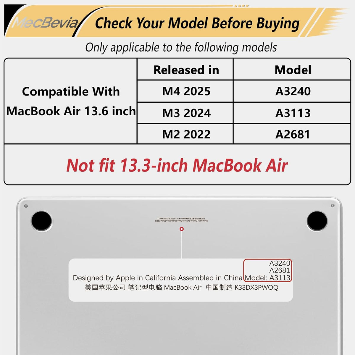 Compatible with MacBook Air 13.6 inch Case, M4 A3240/M3 A3113/M2 A2681 (Released 2025 to 2022), Hard Shell, Keyboard Cover, Screen Protector, Webcam Cover & Type-C Adapter, Gold Lace Flower