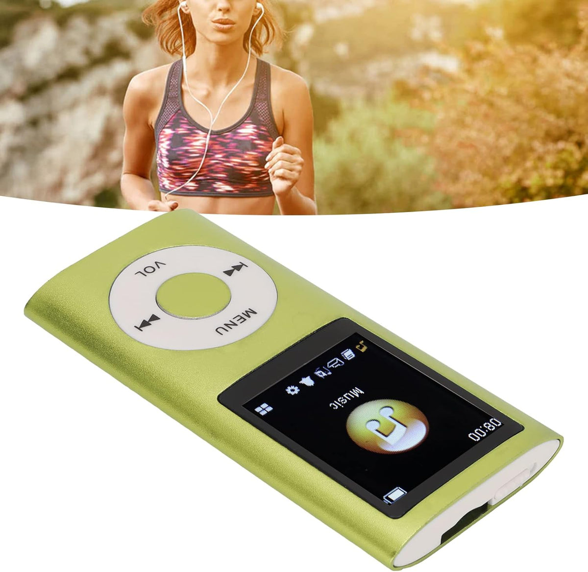 Heayzoki MP4 MP3 1.8 Inch 64G Player, Player, Portable Music Player, Lossless Sound Slim LCD Screen Supports Up