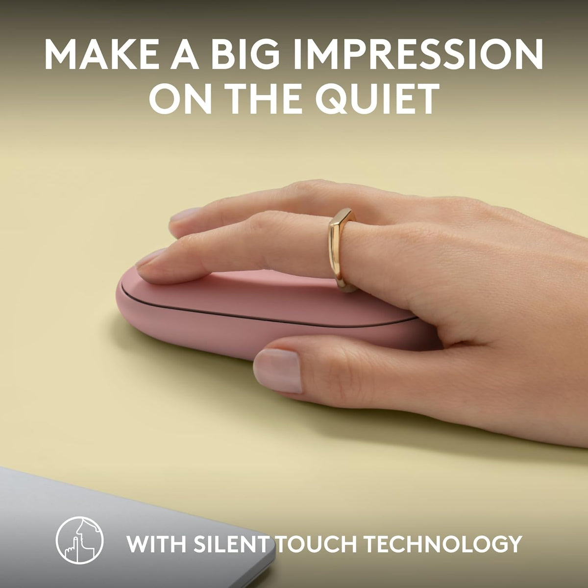 Logitech Pebble Mouse 2 M350s Slim Bluetooth Wireless Mouse, Portable, Lightweight, Customizable Button, Quiet Clicks, Easy-Switch for Windows, macOS, iPadOS, Android, Chrome OS - Tonal Rose