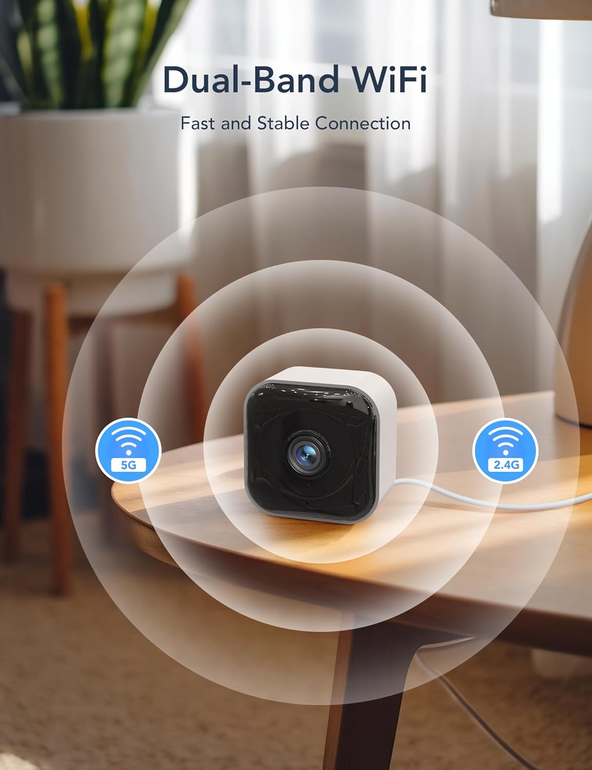 GNCC 2K 2.4G/5G 2 Pack Indoor Cameras for Home Security with Phone App, Mini Pet Cam w/Human/Motion/Sound Detection