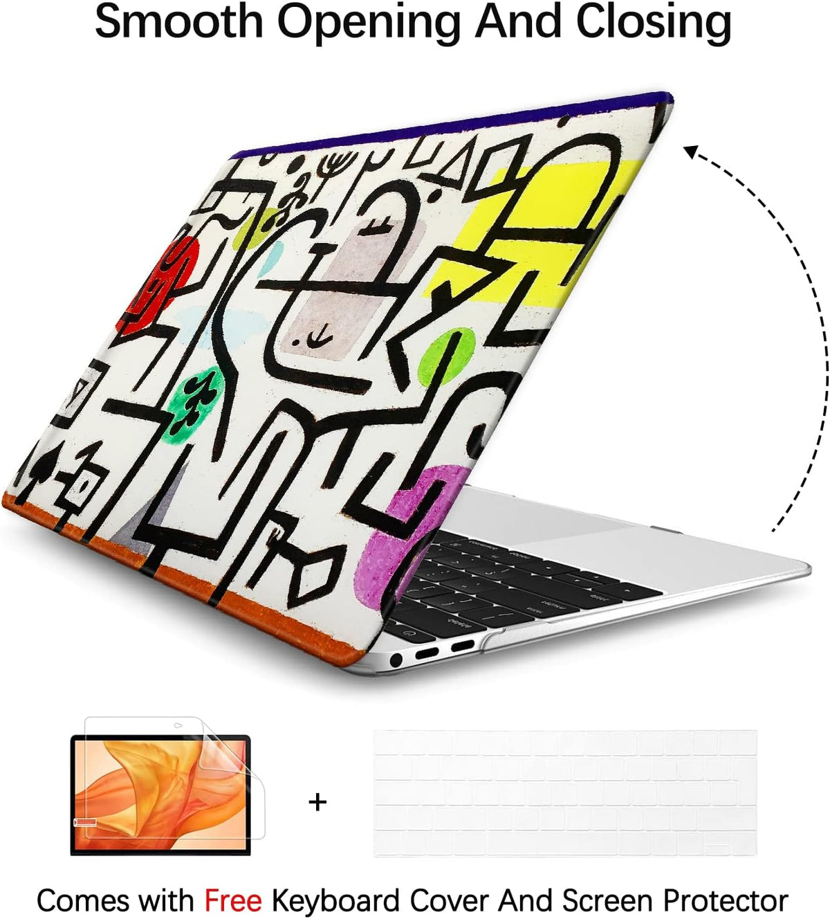 Compatible with MacBook Pro 13 inch Art Case Skin, 2022, 2021, 2020-2018 Release A1708 Abstract Hard Shell with Keyboard Cover & Screen Protector (Picture of A Journey by Paul Klee)