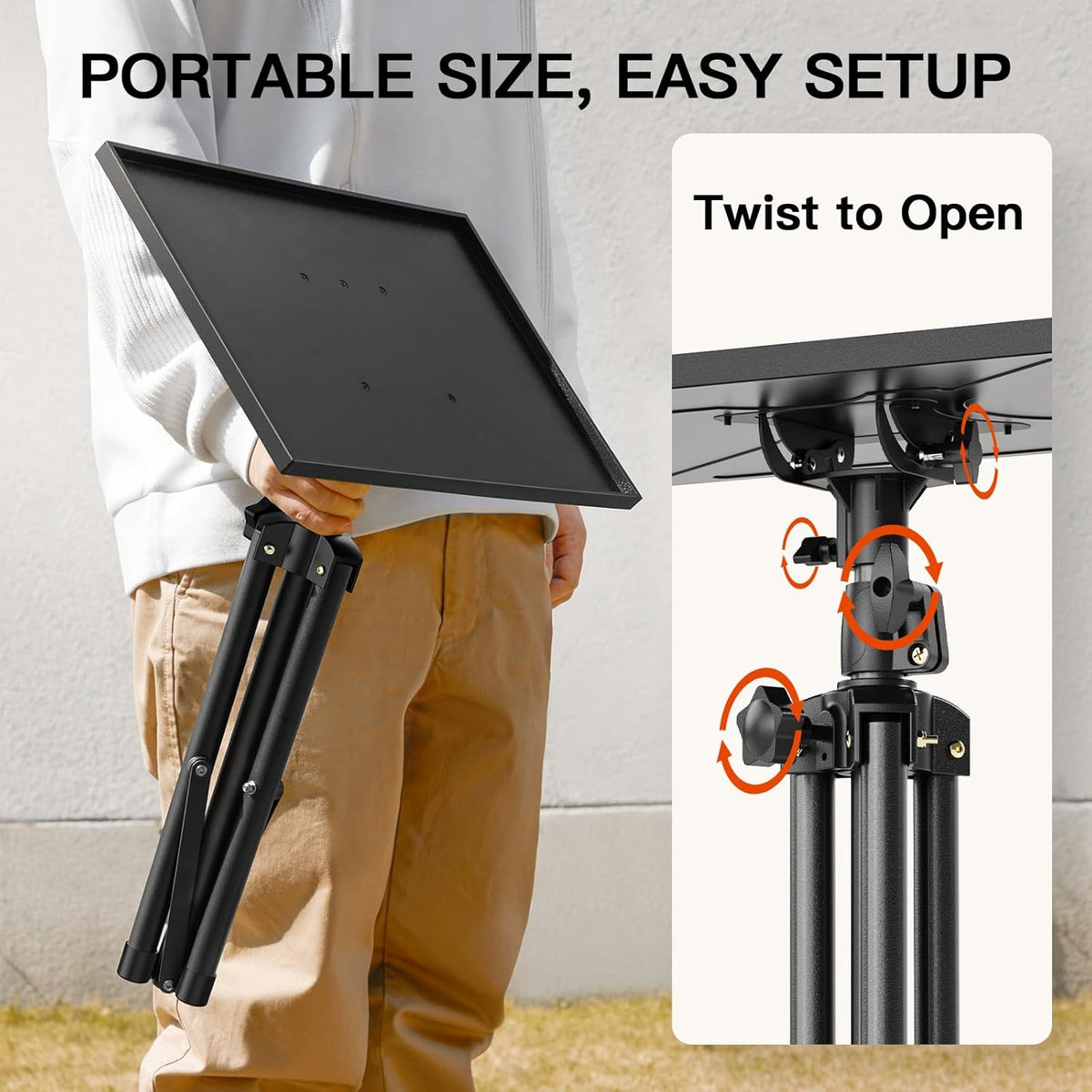 AMADA Projector Stand, Laptop Stand with Adjustable Height 22 to 36 inch, Heavy Duty Projector Mount as DJ Racks, Portable Projector Tripod Stand, Tall Floor Stand for Office, Home, Stage or Studio