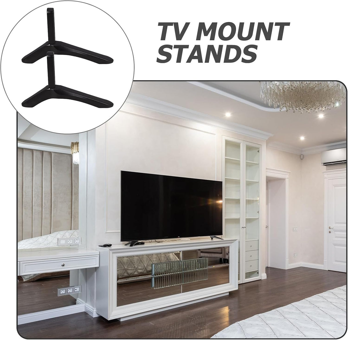 AGFELO Universal TV Stand Tabletop Base Bracket with Screws Aluminum Alloy Television Mount Support for Desktop Use