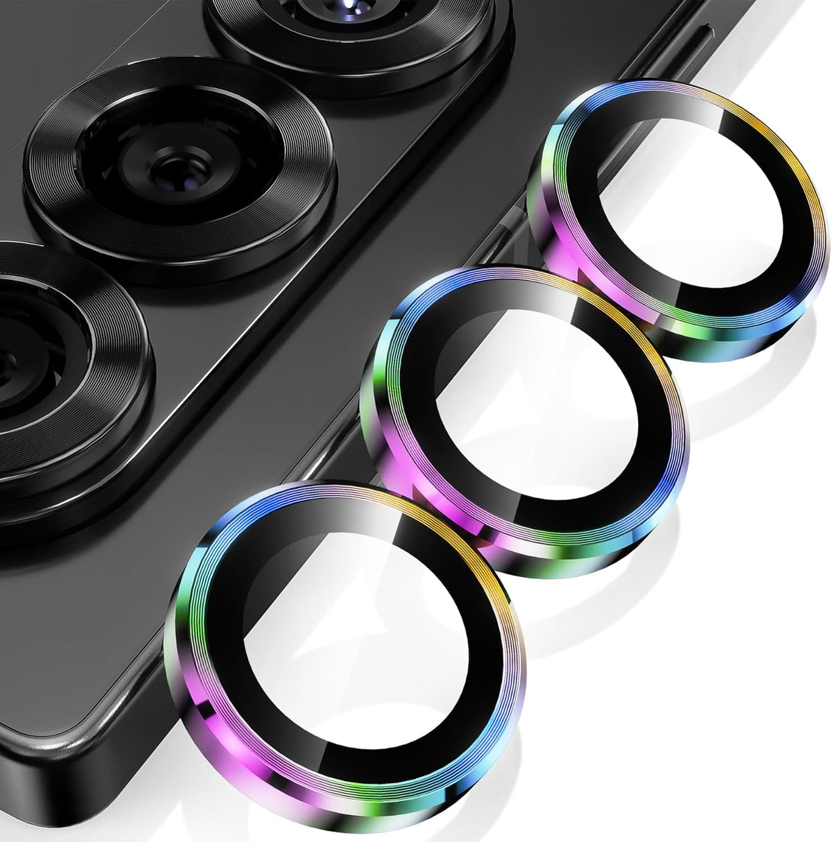 YWXTW for Samsung Galaxy Z Fold 7 Camera Lens Protector, [12X Stronger Adhesion] Individual Anti Scratch Metal Ring Tempered Glass Camera Screen Protector for Z Fold 7 Accessories 2025 (Multi-Coloured)
