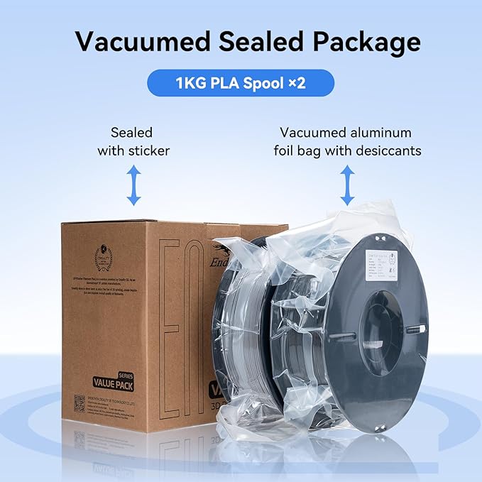 Creality 4 Pack PLA 1.75mm Filament Bundle for 3D Printing with No-Tangling Strong Bonding and Overhang Performance Accuracy +/- 0.02mm (BlackWhiteGreyRed)