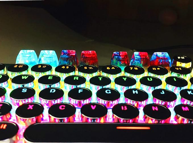 1 Pcs Handmade Seabed Landscape R4 Keycap Resin Artisan Backlit Switch SA Profile for Cherry MX RGB Gaming Mechanical Keyboard DIY Replace (red)