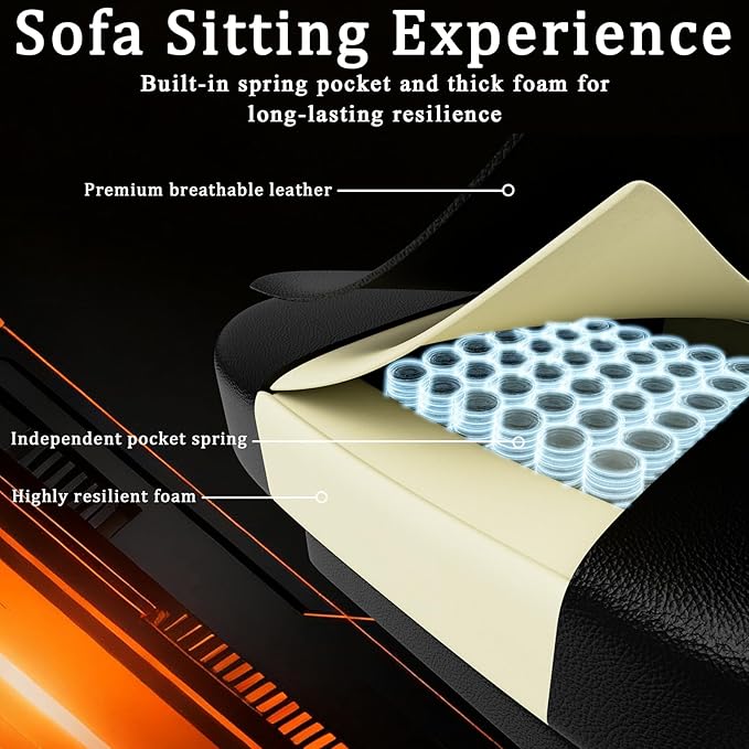 Ergonomic Gaming Chair with Footrest PU Leather Video Game Chairs for Adults Comfortable Computer Chair for Heavy People Reclining Gamer Chair Office Chair with Lumbar Support Dark Black