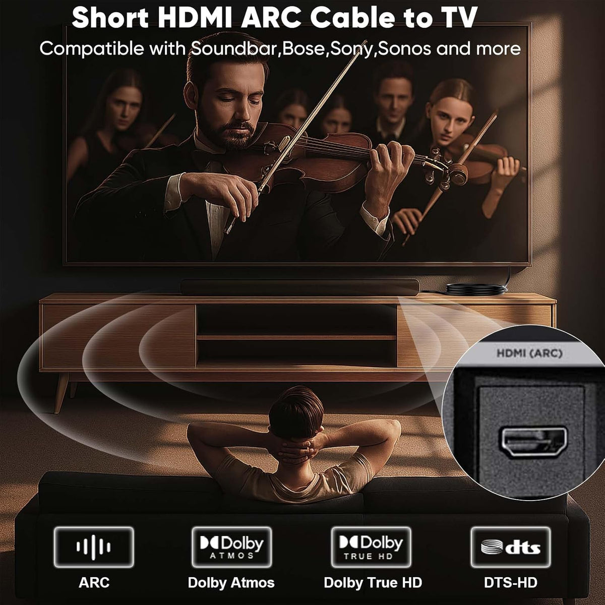 1FT 2-Pack,1Feet 2.0 4K 12 inch 3D, 2.2 PS4/PS5, Short HDMI Cable HDMI Cable Short High Speed HDMI Shielded Cord