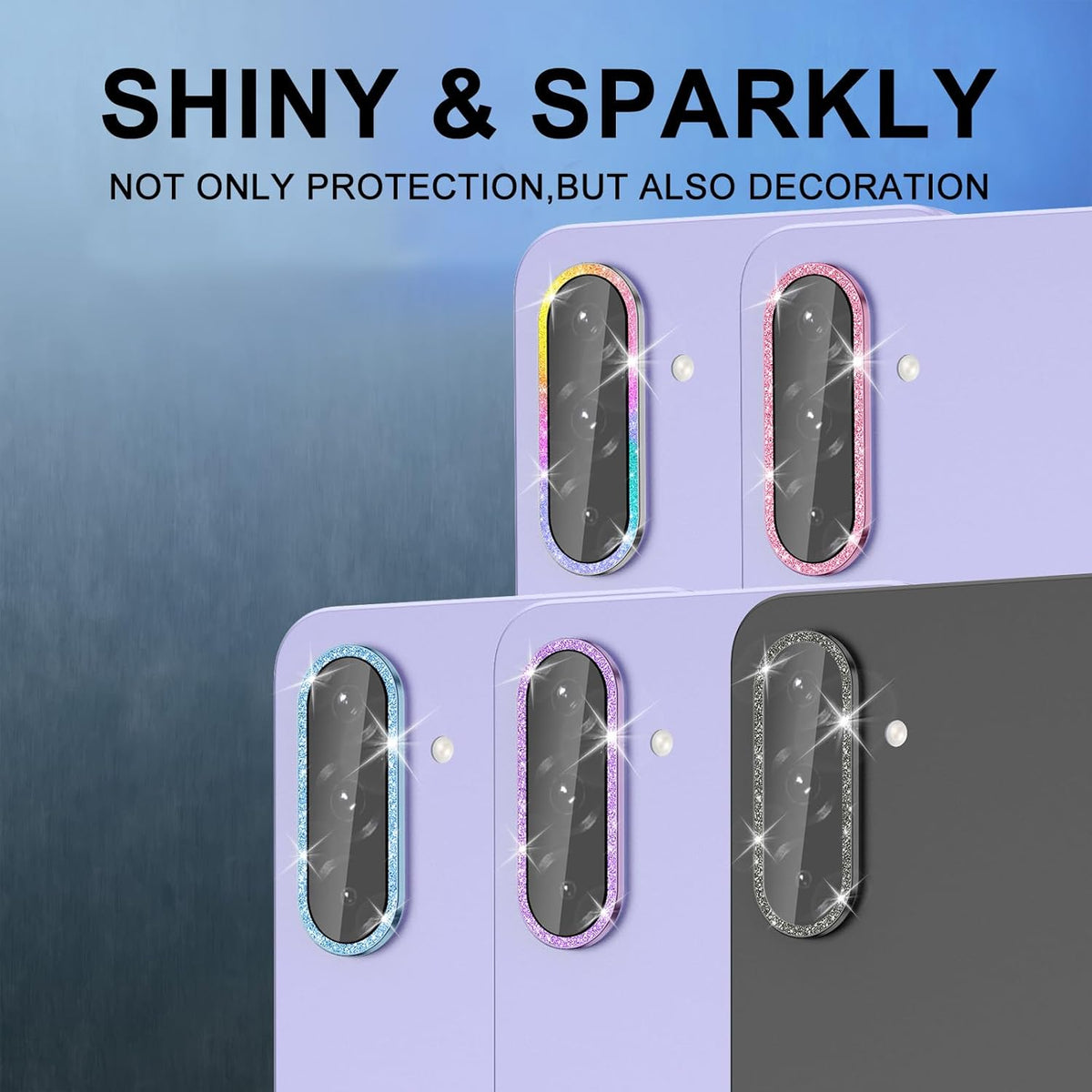 for Samsung Galaxy A26/A36/A56 Camera Lens Protector, Individual Metal Ring Tempered Glass Lens Cover, [Strong Adsorption] Scratch Resistant Ultra-Thin HD Clear Lens Cover, 1 Set-Purple