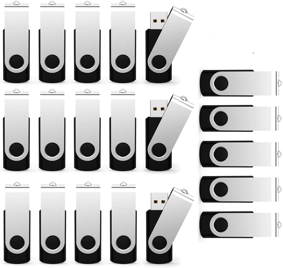 USB Flash Drive 2GB 100 Pack, Bulk USB 2.0 Flash Drives Thumb Drive Swivel Memory Stick Jump Drive Pen Drive,2 gig 100 Pieces