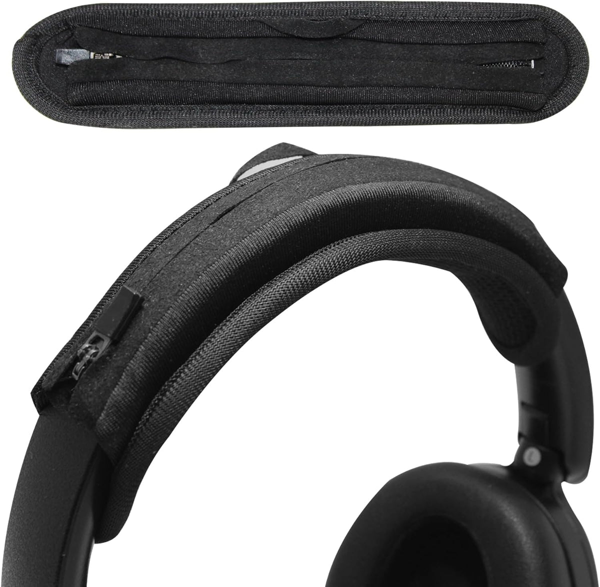 Adhiper Universal Headphone Headband Cover for Sony Beats Bose Soundcore HyperX ATH Skullcandy JBL Jabra, Headband Cover Cushion Protector for Sony XM4, XM5 & Beats Studio Pro/Solo4 Headphones - Black