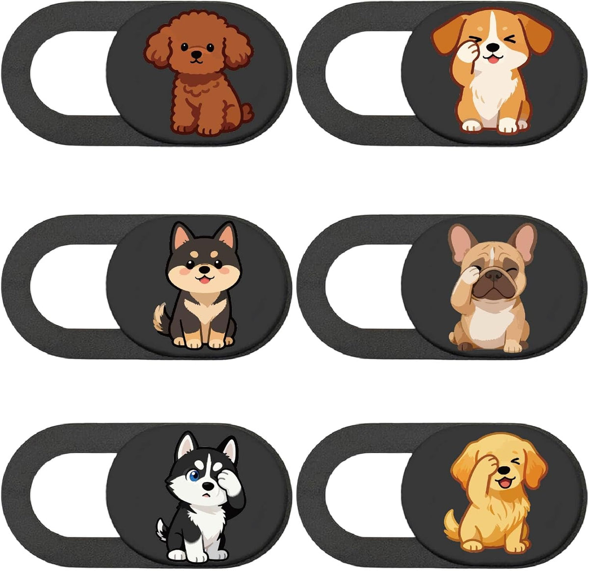 6Pcs 6 0.04 Inch Styles Laptop Camera Cover Slide Dog Ultra Thin Webcam Cover Cute Privacy Guard Webcam Protector