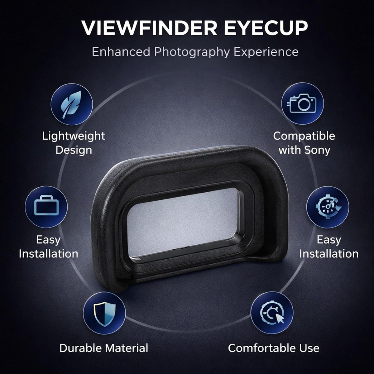 A6600 A6500 A6400 Viewfinder Eyecup Kit, Plastic and Rubber, Black for - Protects Eyepiece, Includes Spirit Level