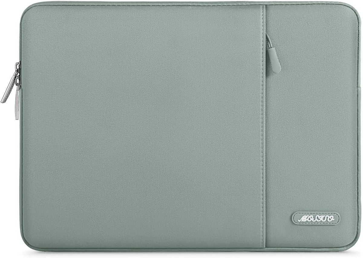 MOSISO Laptop Case 16 inch, 15-15.6 inch Laptop Sleeve Compatible with MacBook Pro 16 M4 M3 M2 M1, HP Acer Dell Lenovo ASUS Notebook, Polyester Vertical Computer Sleeve Bag with Pocket, Antique Green