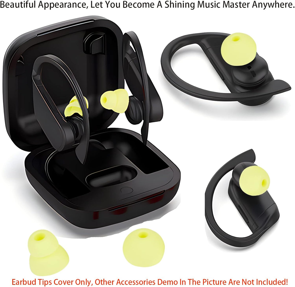 Earbud Tips Replacement Earbud Tips Earbud Replacement Tips Earbuds Replacement Tips Ear Pads Ear Cushions Ear Tips for Earbuds for Powerbeats Pro Beats Wireless Earphone Headphones 4 Pairs (Yellow)