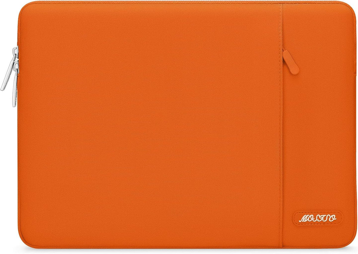 MOSISO Laptop Case 15 inch, 15 inch Laptop Sleeve Compatible with MacBook Air 15 M4 A3241 M3 A3114 M2 A2941 2025 2024 2023,Dell XPS 15,Polyester Vertical Computer Sleeve Bag with Pocket, Orange