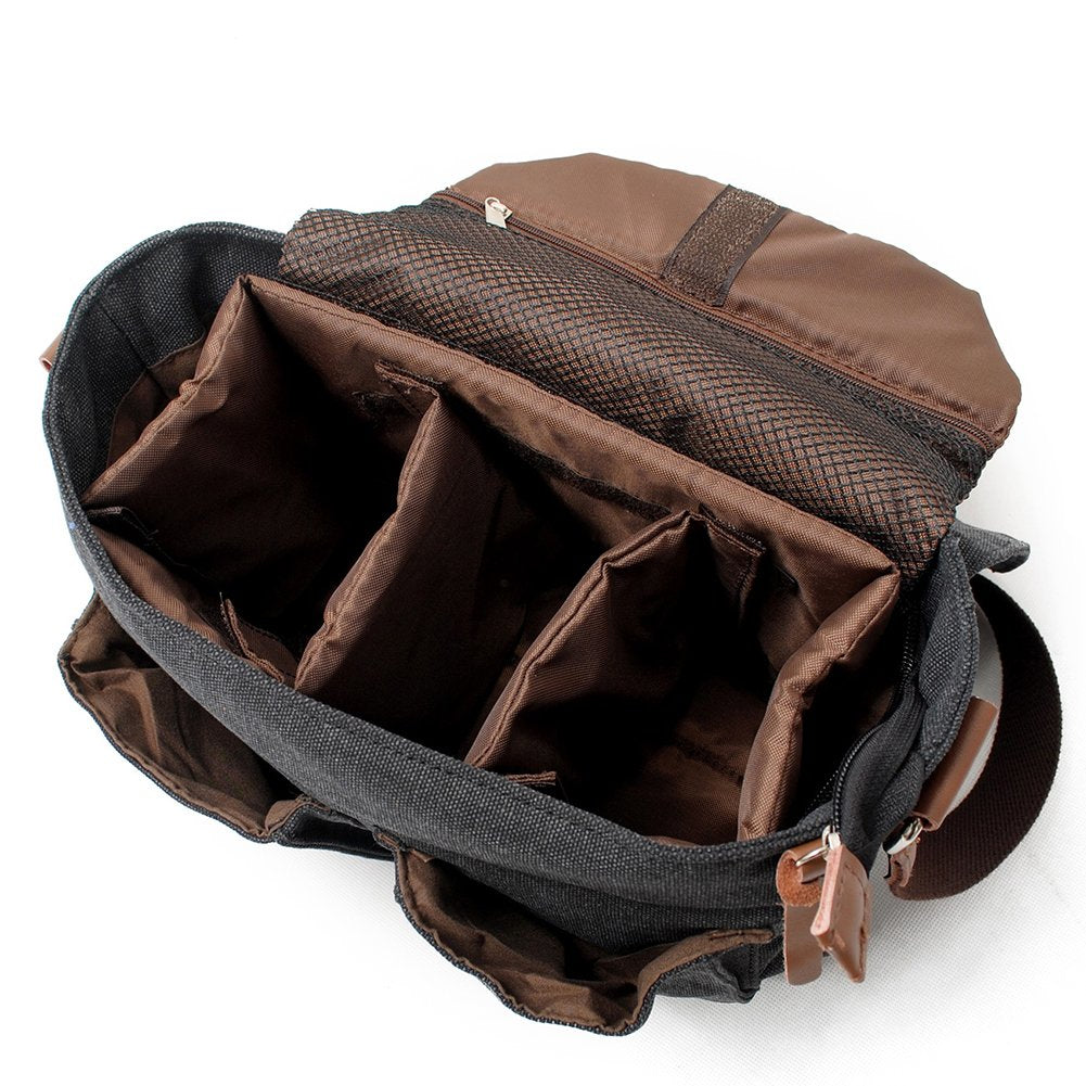 Men's Lightweight Vintage Waterproof Canvas DSLR SLR Shockproof Camera Shoulder Messenger Bag Sling bag