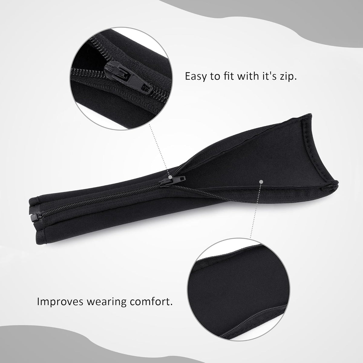 BlingKingdom Headphone Headband Cover Headphones Replacement Band Headband Protector with Zipper (Black)