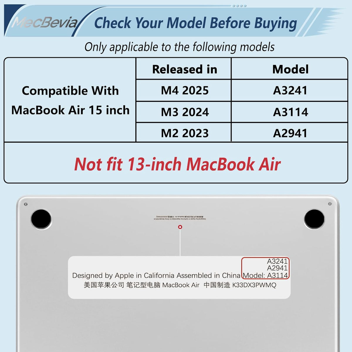 Compatible with MacBook Air 15 inch Case, M4 A3241/M3 A3114/M2 A2941 (Released 2025 to 2023), Hard Shell, Keyboard Cover, Screen Protector, Webcam Cover & Type-C Adapter, Astronaut