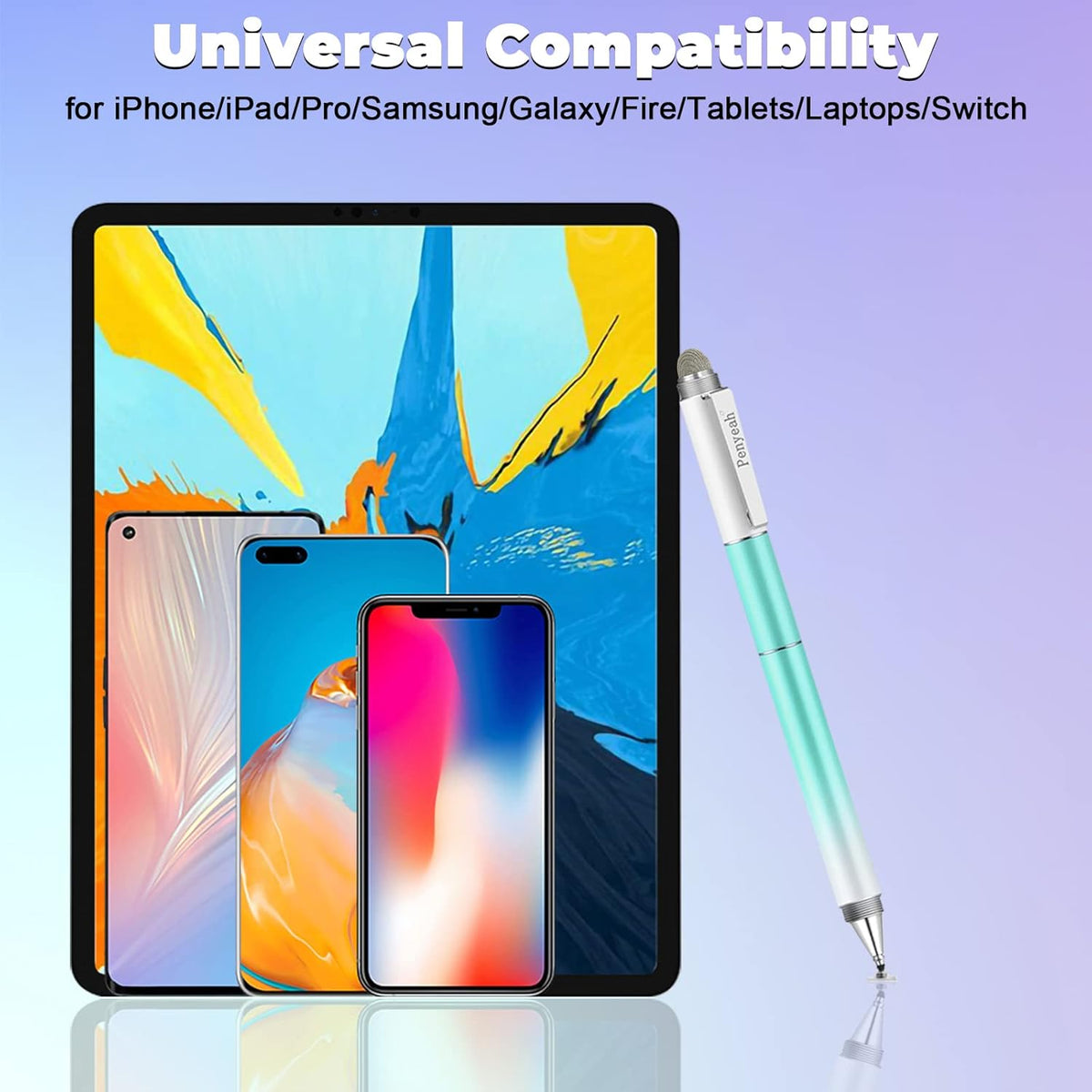 Penyeah Capacitive Stylus Pen (4 in 1),Universal Touch Screens Stylus Pen for iPad/Pro/iPhone/Android Phone/Samsung/Fire/Tablets and All Capacitive Touch Screens-Dream Blue
