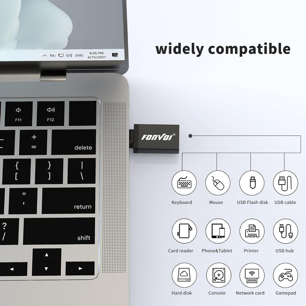 USB C to USB Adapter[4-Park], USB Type C Male to USB 3.0 Female OTG Adapter Compatible with MacBook Pro,Chromebook,Pixelbook,Microsoft,Samsung Galaxy S8 9 10 20 21 S22 Ultra Plus Note (Black)
