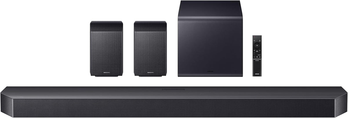 Samsung Q990F 11.1.4ch Q Series Subwoofer + Rear Speaker, Wireless Dolby Atmos, Q-Symphony, Game Mode Pro, Adaptive Sound (HW-Q990F, 2025)