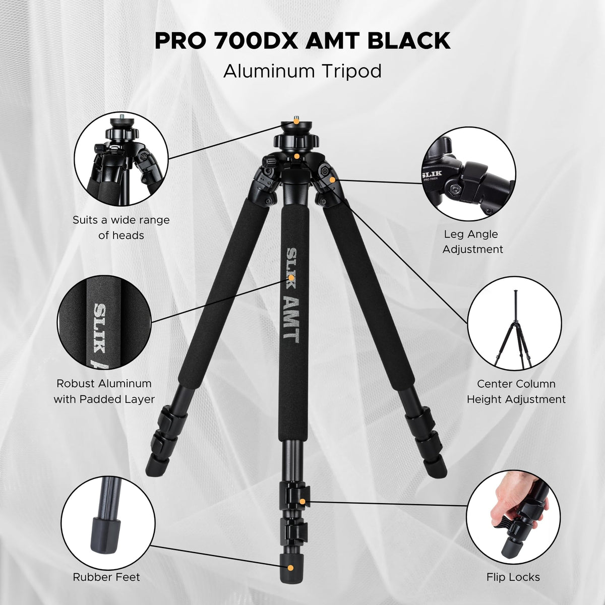 SLIK Pro 700 DX Tripod Legs - Black