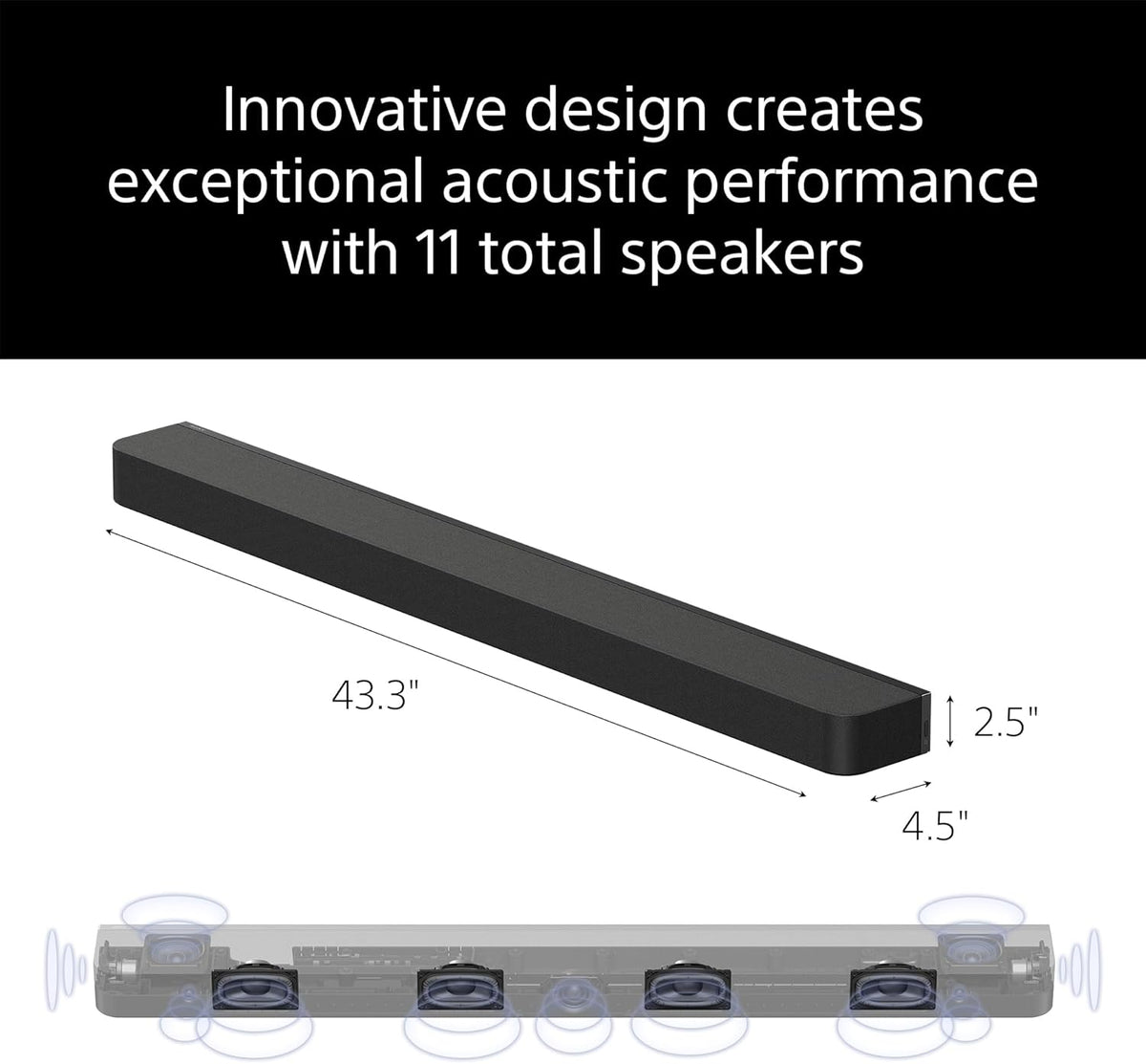 Sony BRAVIA Theater Bar 8 11-Speaker Soundbar (HT-A8000) with SA-SW3 Wireless Subwoofer and SA-RS8 Wireless Rear Speakers Home Theater System Bundle
