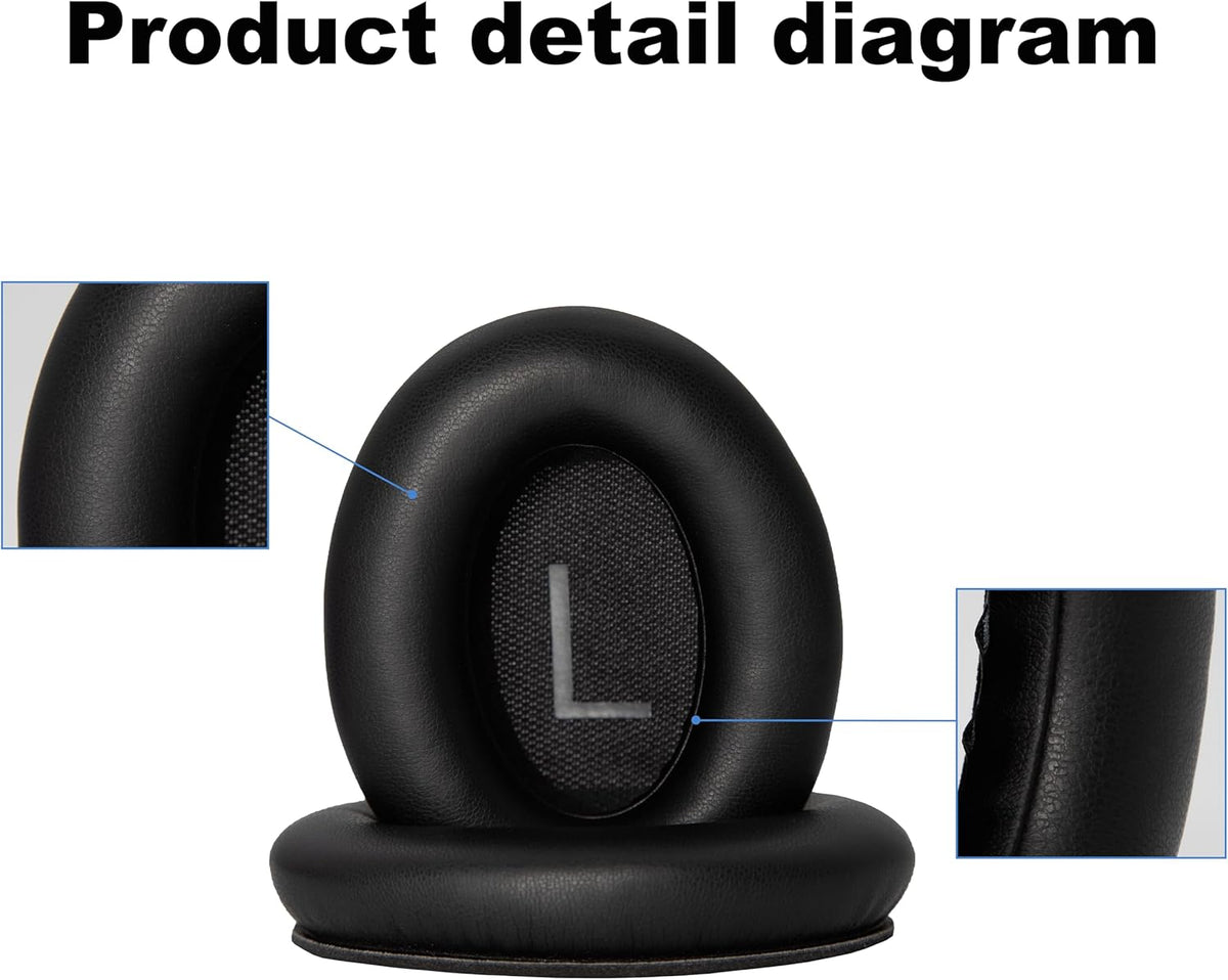 Replacement Ear Pads - Compatible with Bose QuietComfort 45 / SE Headphones, Soft Protein Leather,Premium Noise Cancelling Earpads, Durable & Comfortable Ear Cushions (QC 45-Black)