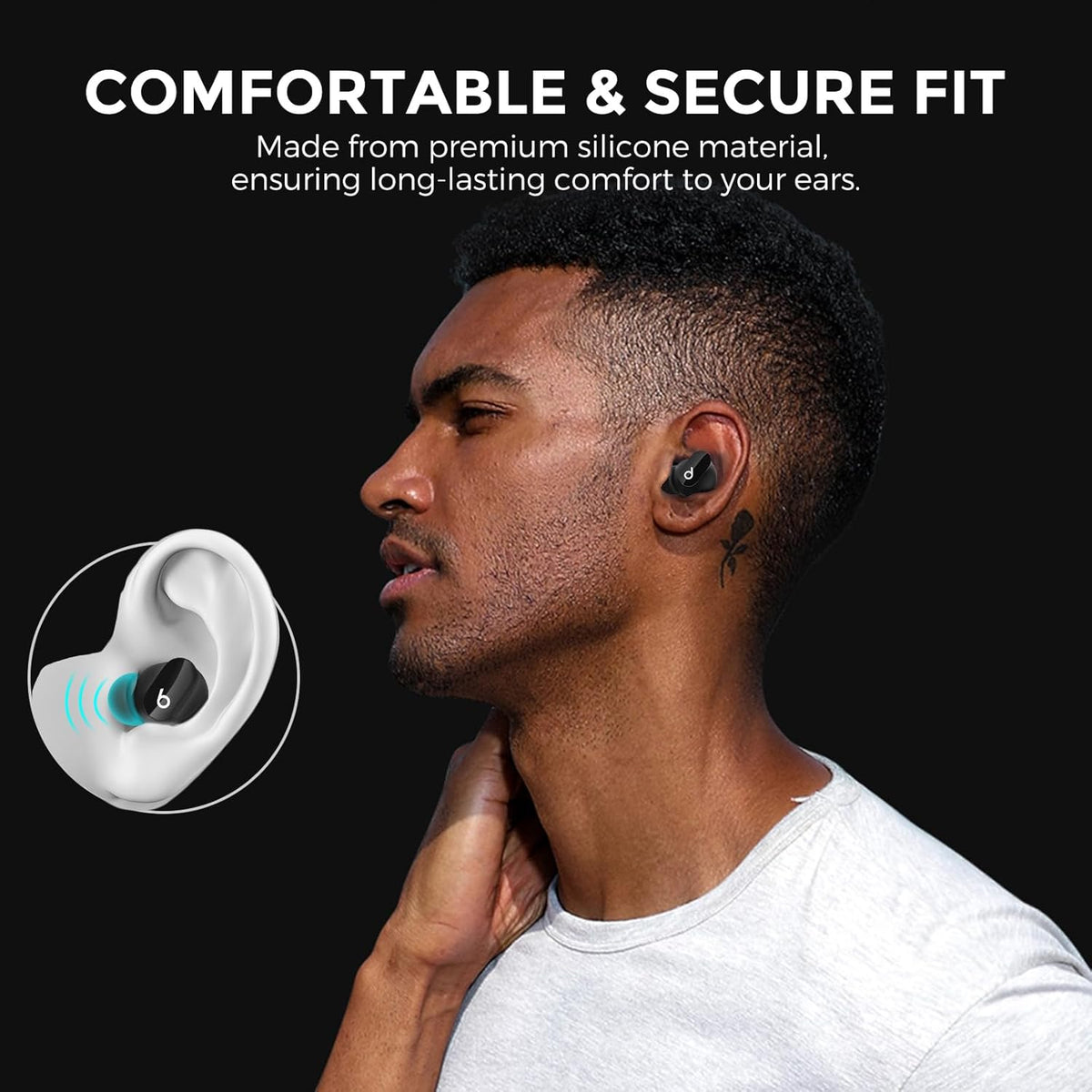 AhaStyle Ear Tips for Beats Studio Buds/Powerbeats Pro 2/Solo Buds/Fit Pro/Studio Buds+【Fit in The Charging Case】6 Pairs S/M/L Silicone Ear Covers Replacement Tips for Beats Wireless Bluetooth Earbuds