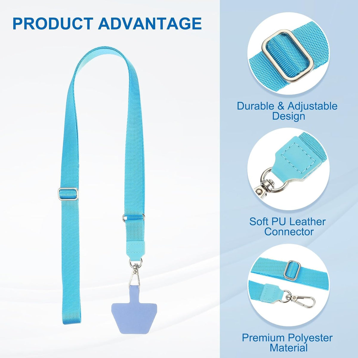PATIKIL Smart Phone Lanyard with Wrist Strap and Patches for Most Smartphones ID Badges Keychain