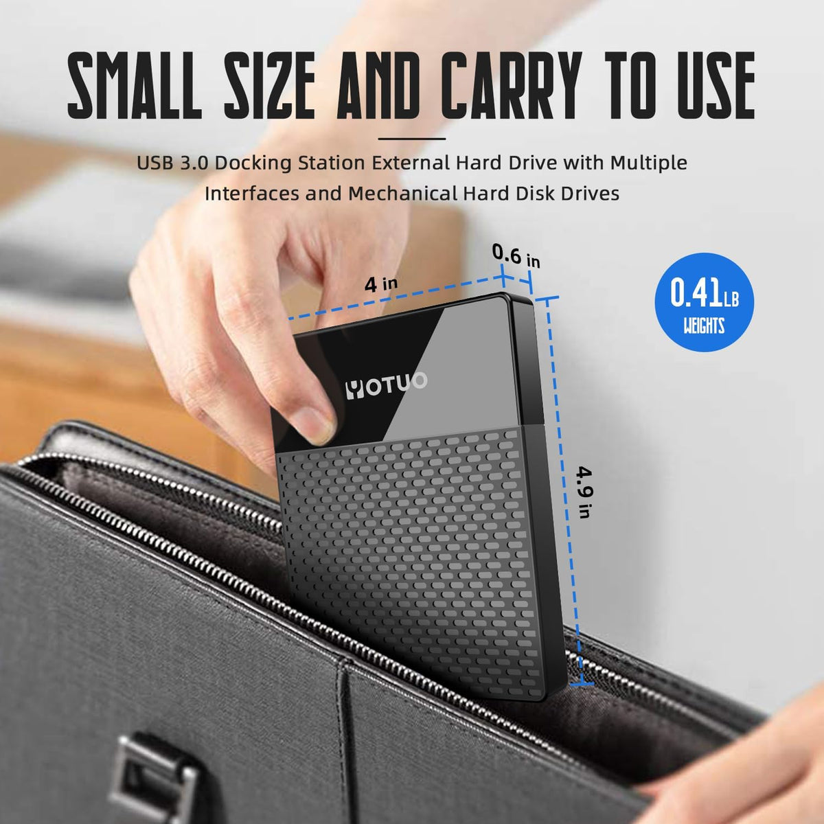 Portable Docking Station External Hard Drive 500GB Storage Hub, Multiport USB-C Huc + HDD 7-in-1, USB 3.0, SD/TF Card, HDD for Windows, Mac, Android, TV, Phone, Laptop, Desktop, PC