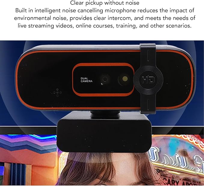 Yunseity Recognition Camera 1080P USB Computer Camera with Noise Canceling Dual Mics Plug and Play Autofocus Live Streaming Video Webcam for PC Laptop