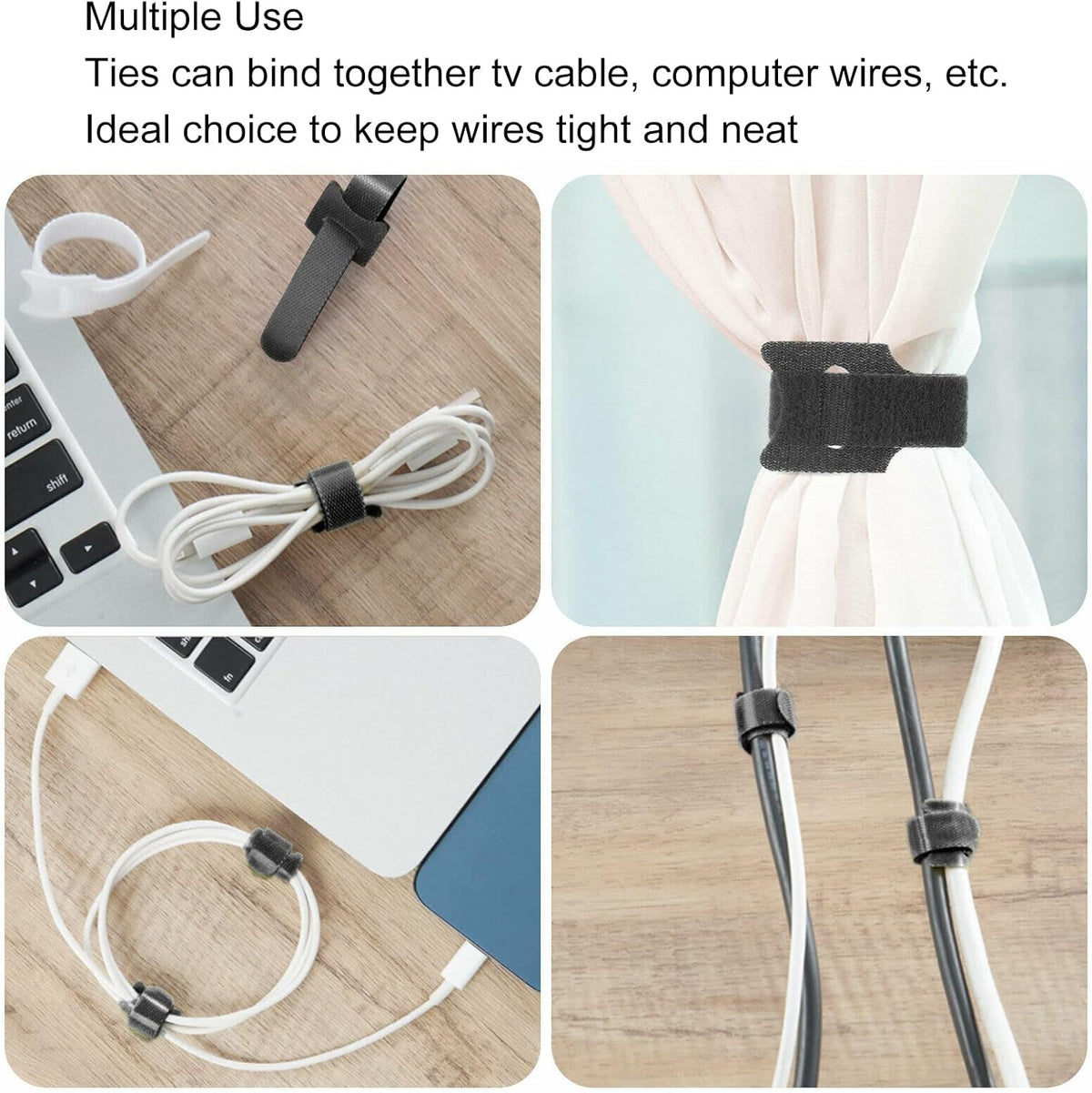 goodstumbler Toolbox 100Pcs Reusable Cable Ties Adjustable Fastening Wire Cord Organizer Ties for Beauty Salon