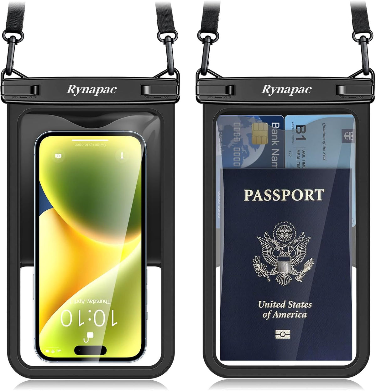 Waterproof Phone Pouch - 8.5in Waterproof Phone Case with Lanyard, IPX8 Cell Phone Dry Bag Beach Essentials for iPhone 16 15 14 Pro Max, Galaxy S25 S24 Ultra, 2 Pack