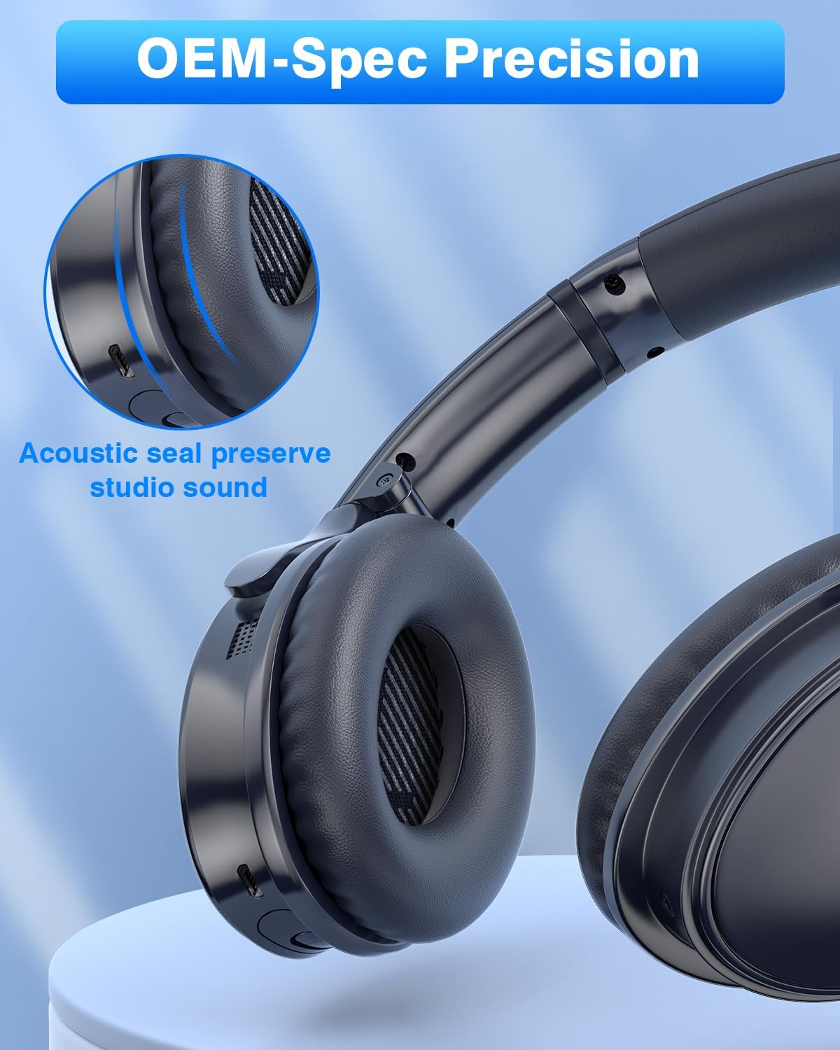 Link Dream Ear Pads for Bose Quiet Comfort 35 Soft Protein Leather Replacement Earpads Ear Cushions Ear Pad for Bose QC 35/25 / 15 QC2 / Ae2 / Ae2i / Ae2W / Sound Link/Sound True (Blue)