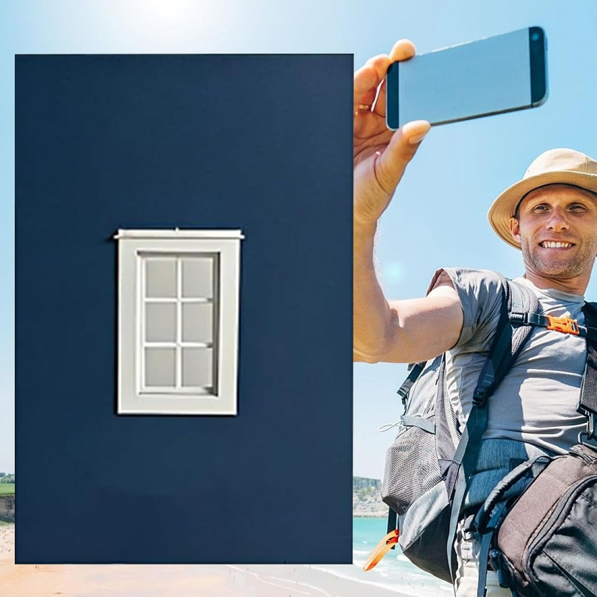 Generic Window Frame Photo Prop | Reusable Outdoor Picture Framing Viewfinder - Travel Photos Window Frame Props |