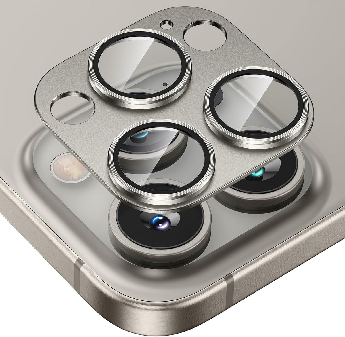 Tensea for iPhone 16 Pro/iPhone 16 Pro Max/iPhone 15 Pro/iPhone 15 Pro Max Camera Lens Protector, Metal Aluminum Alloy Tempered Glass Cover Camera Screen Protector Accessories, Case Friendly