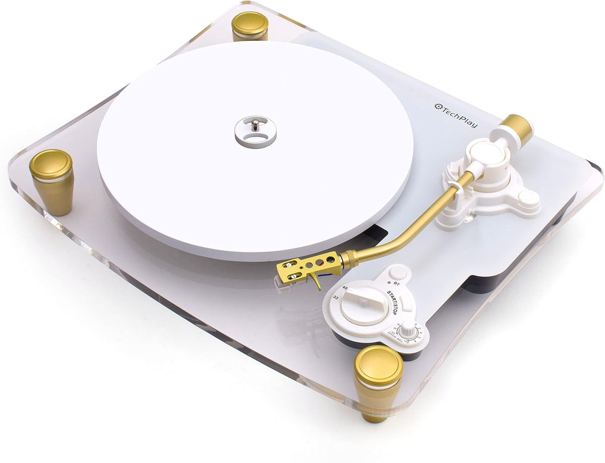 TechPlay Ghost, 2 Speed Belt Driven Turntable with Bluetooth Broadcast. Connects to Your Bluetooth Speakers wirelessly.