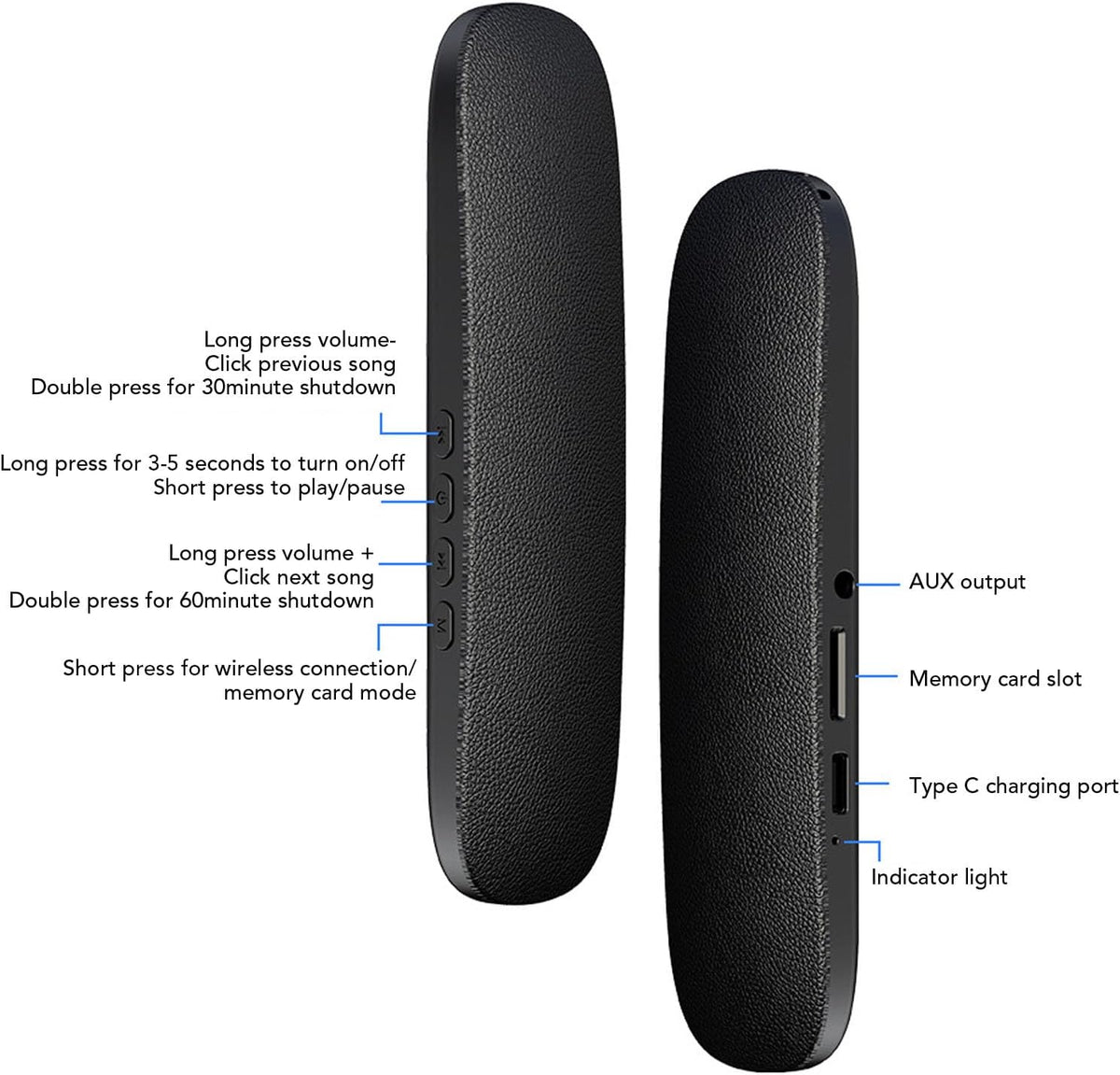 30/60min Diyeeni Portable Bluetooth Pillow Speaker White Noise Machine with Auto Shutoff & Memory Card Playback