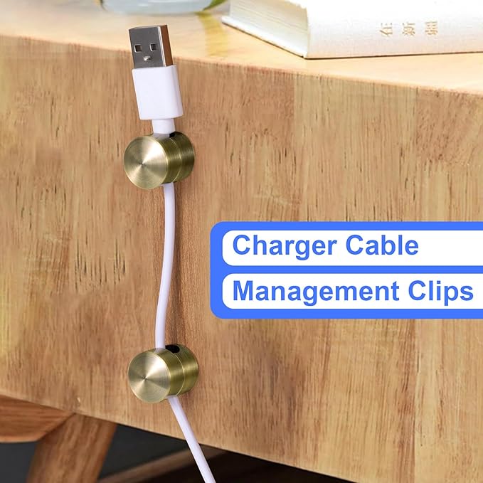 SmallCat 3 Sets Charger Cord Holders, Adhesive Cord Anchor, Antique Copper