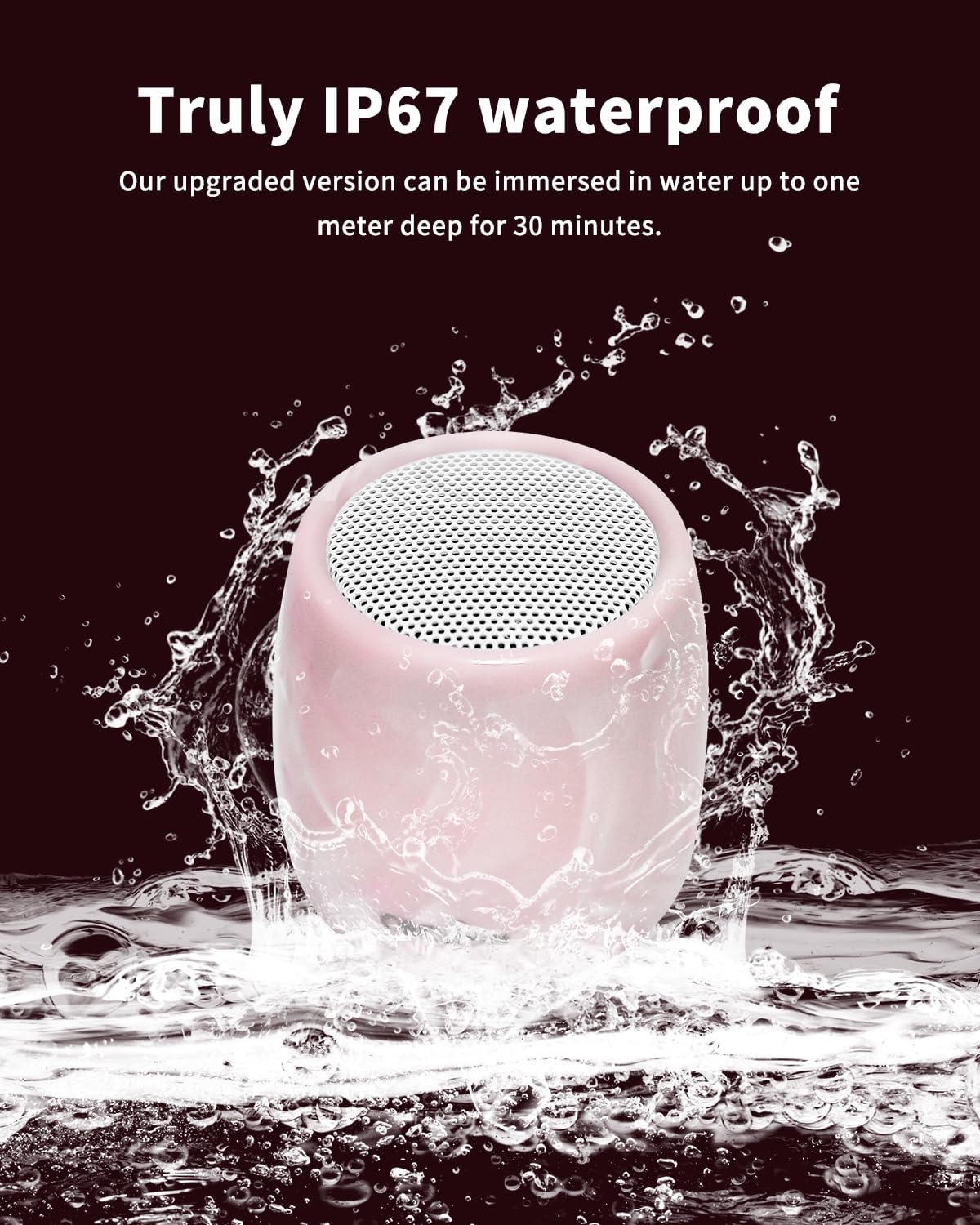 comiso Small Speaker, IPX7 Waterproof Bluetooth Speaker with Stereo Sound and Robust Bass, Mini Speakers with Hands-Free Call, Portable Speakers for Shower, Indoor & Outdoor, Gift for Men, Women